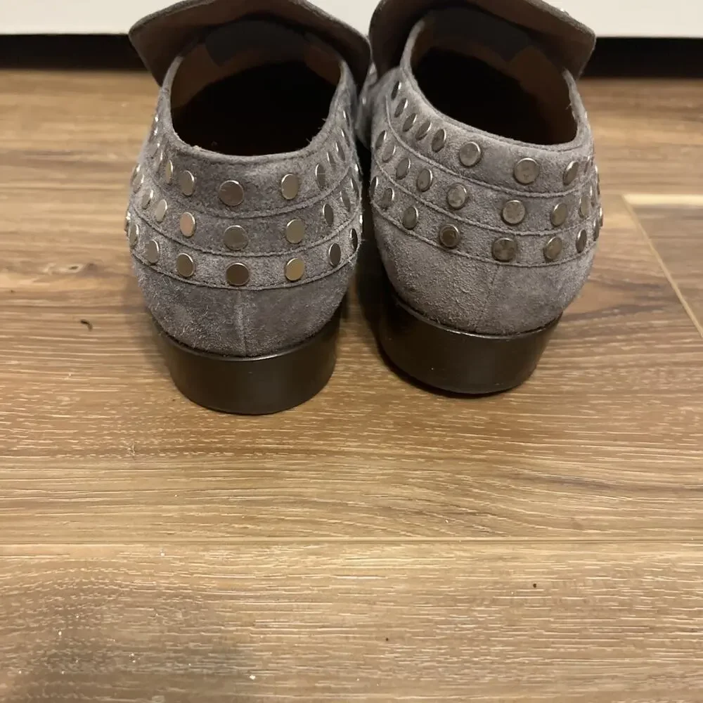 Laurence Dacade Paris Womens Gray Slip-On Studded Loafer Flats Size EU 36